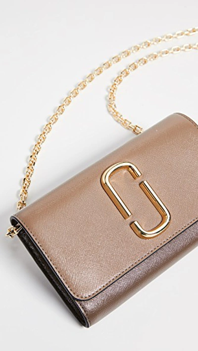 Marc Jacobs Snapshot Wallet On Chain In French Grey Multi