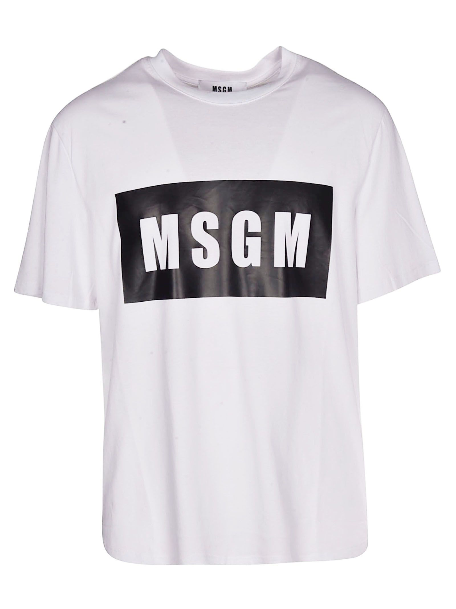Msgm Logo Print T-shirt In White | ModeSens