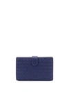 Bottega Veneta Atlantic Intrecciato French Wallet In Blue