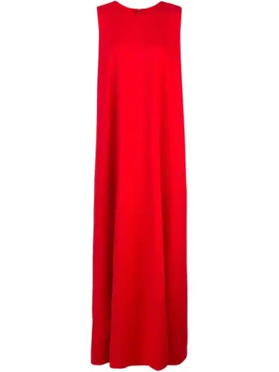 Oscar De La Renta Carmine Sleeveless Dress In Red