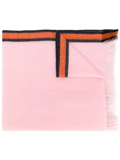 Holland & Holland Fringed Edge Cashmere Scarf In Pink