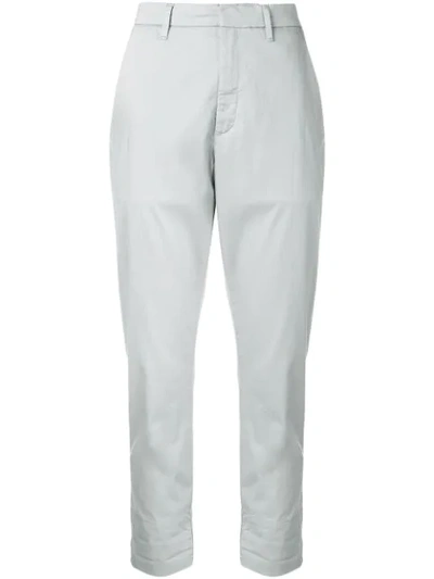 Hope Cropped Slim Fit Trousers In Blue