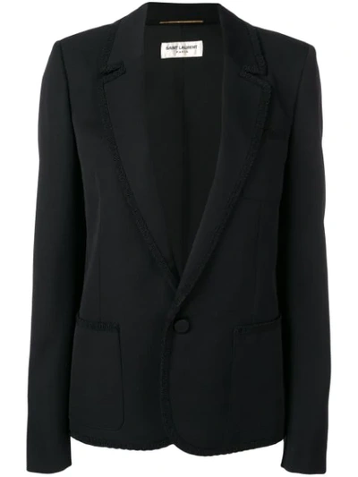 Saint Laurent Single Button Blazer In Black