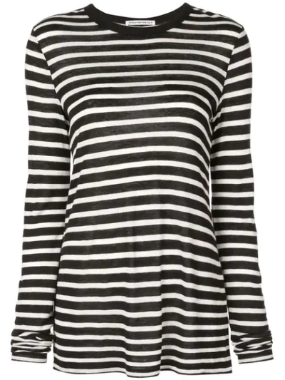 Alexander Wang Horizontal Striped T-shirt In Black