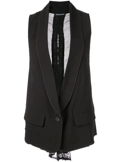 Ann Demeulemeester Lace Panel Vest In Black