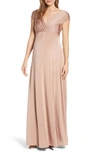 Tiffany Rose Maternity Francesca Short-sleeve Maxi Dress In Pink