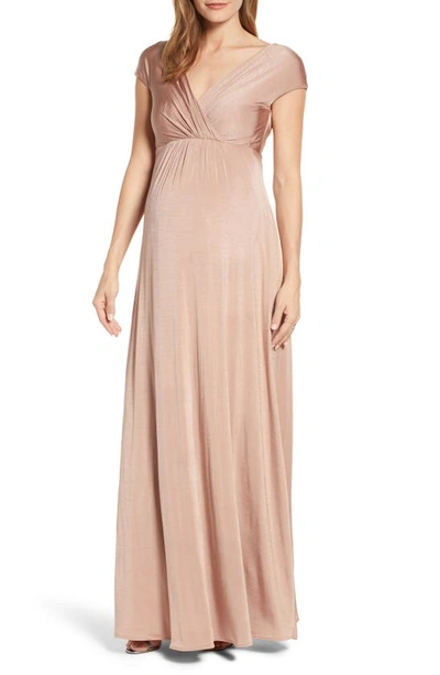 Tiffany Rose Maternity Francesca Short-sleeve Maxi Dress In Pink
