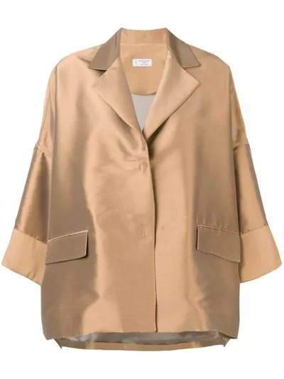 Alberto Biani Shine Cape Jacket - Neutrals