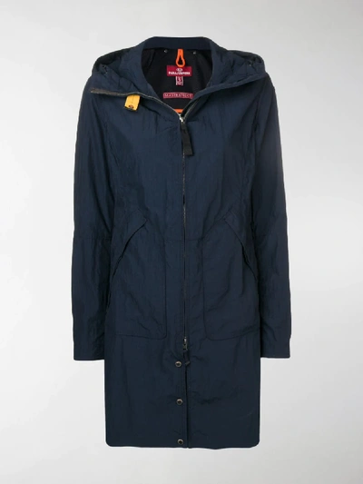 Parajumpers Hooded Shell Raincoat In Blue