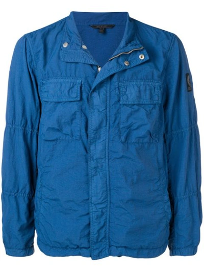 Belstaff Wrinkle Effect Jacket In Blue
