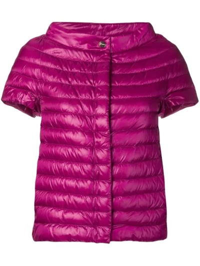 Herno Metallic Quilted Jacket In Pink