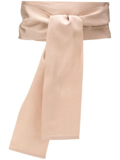 Sara Roka Large Tie Belt In Neutrals