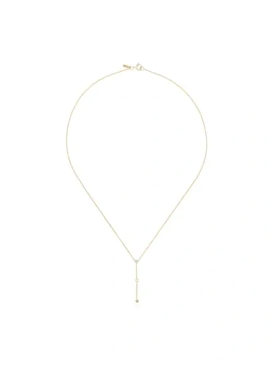 Xiao Wang 14kt Yellow Gold Dot Dot Diamond Drop Necklace In Metallic