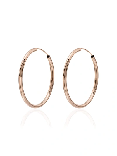 Jacquie Aiche 14kt Rose Gold Smooth Hoop Earrings In Metallic