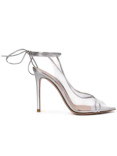 Gianvito Rossi Ankle Lace-up Sandals In Metallic