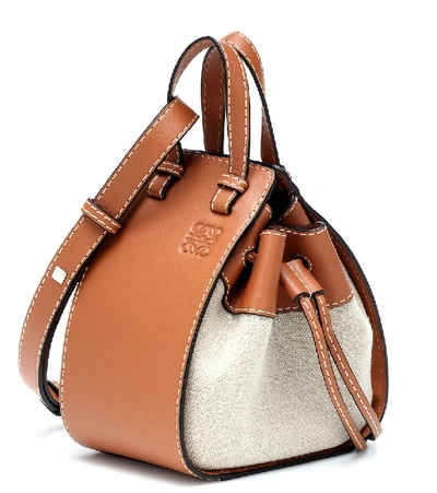 Loewe Mini Hammock Leather Crossbody Bag In Brown