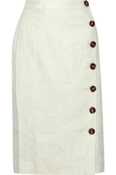 Iris & Ink Woman Louisa Linen Skirt Cream