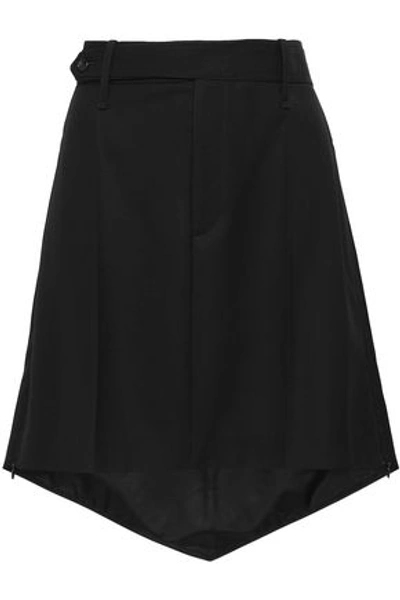 Joseph Woman Asymmetric Wool-canvas Mini Skirt Black