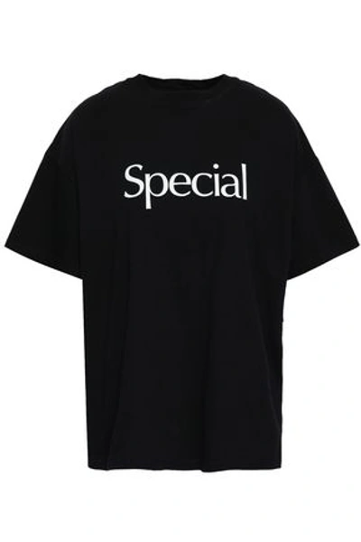 Christopher Kane Woman Printed Cotton-jersey T-shirt Black