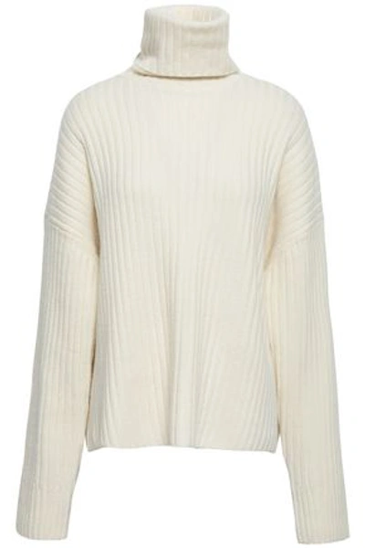 Re/done Ribbed Wool And Cashmere-blend Turtleneck Sweater In Ivory