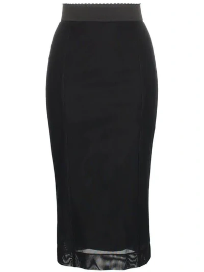 Dolce & Gabbana Dolce And Gabbana Black Cady Pencil Skirt