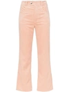 Isabel Marant Cropped Flare-leg Corduroy Pants In Pink