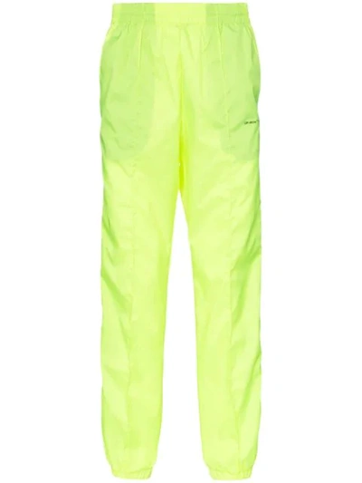 Off-white Logo Stripe Track Trousers In Yellow