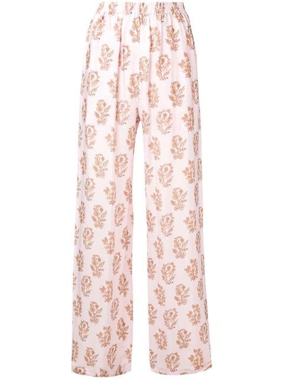 Acne Studios Pernelle Floral Printed Pyjama Trousers In Pink/orange