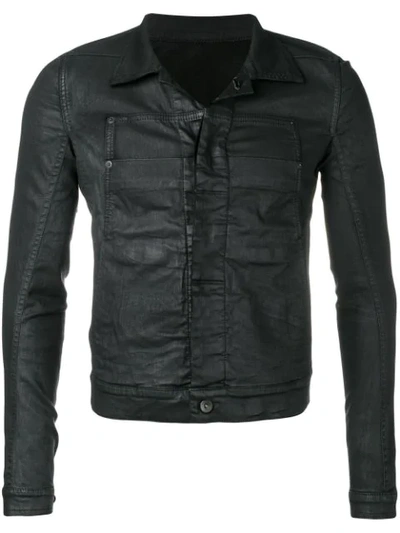 Rick Owens Drkshdw Coated Denim Jacket In Black