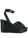 Prada Woven Sole Sandals - Schwarz In Black