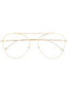 Fendi Pilot-frame Glasses In Gold