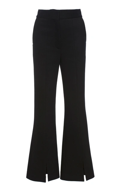 Adam Lippes Checked Cropped Wide-leg Pants In Black