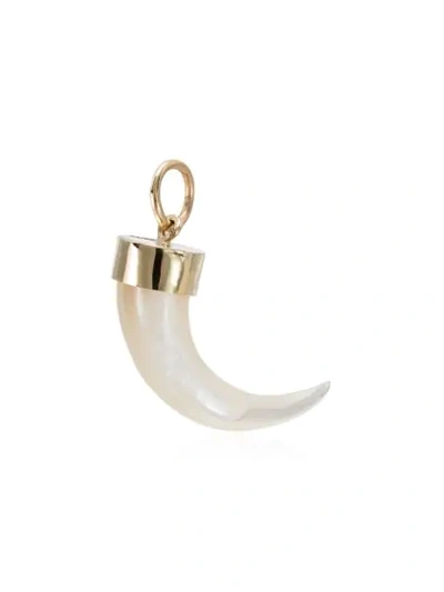 Jacquie Aiche White Pearl Tusk Charm Hoop Earrings