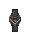 Fendi Run Away Leather Strap Watch, 41mm In Black/ Brown