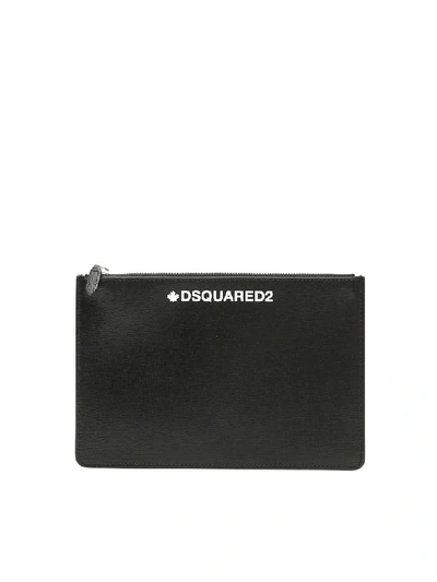 Dsquared2 Logo Pouch In Nero Bianco (black)