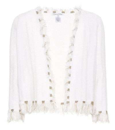 Oscar De La Renta Cotton And Wool-blend Tweed Jacket In White