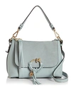 See By Chloé See By Chloe Joan Small Leather & Suede Convertible Shoulder Bag In Icy Blue