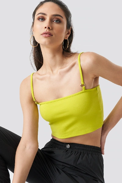 Anna Nooshin X Na-kd Cropped Circle Detail Singlet Green In Lime