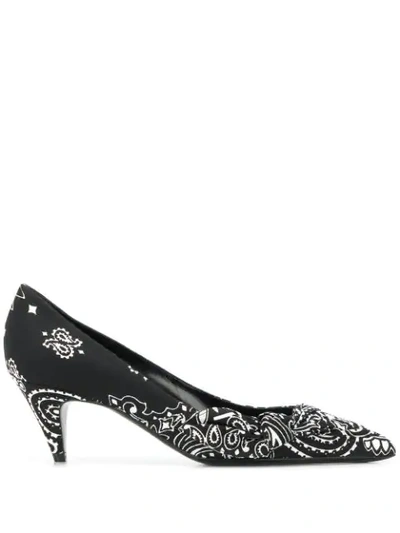 Saint Laurent Bandana Charlotte Pumps 55 In Black