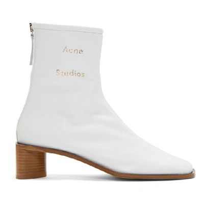 Acne Studios Bertine Leather Sock Boot In White