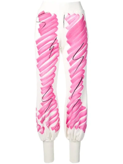Moschino Sketch Print Joggers In White