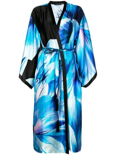 Josie Natori Mantel Mit Print In Blue