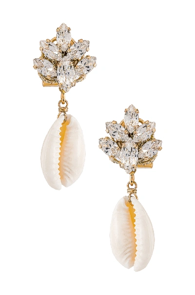 Anton Heunis Omega Clasp Cluster Shell Earrings In Clear & Shell