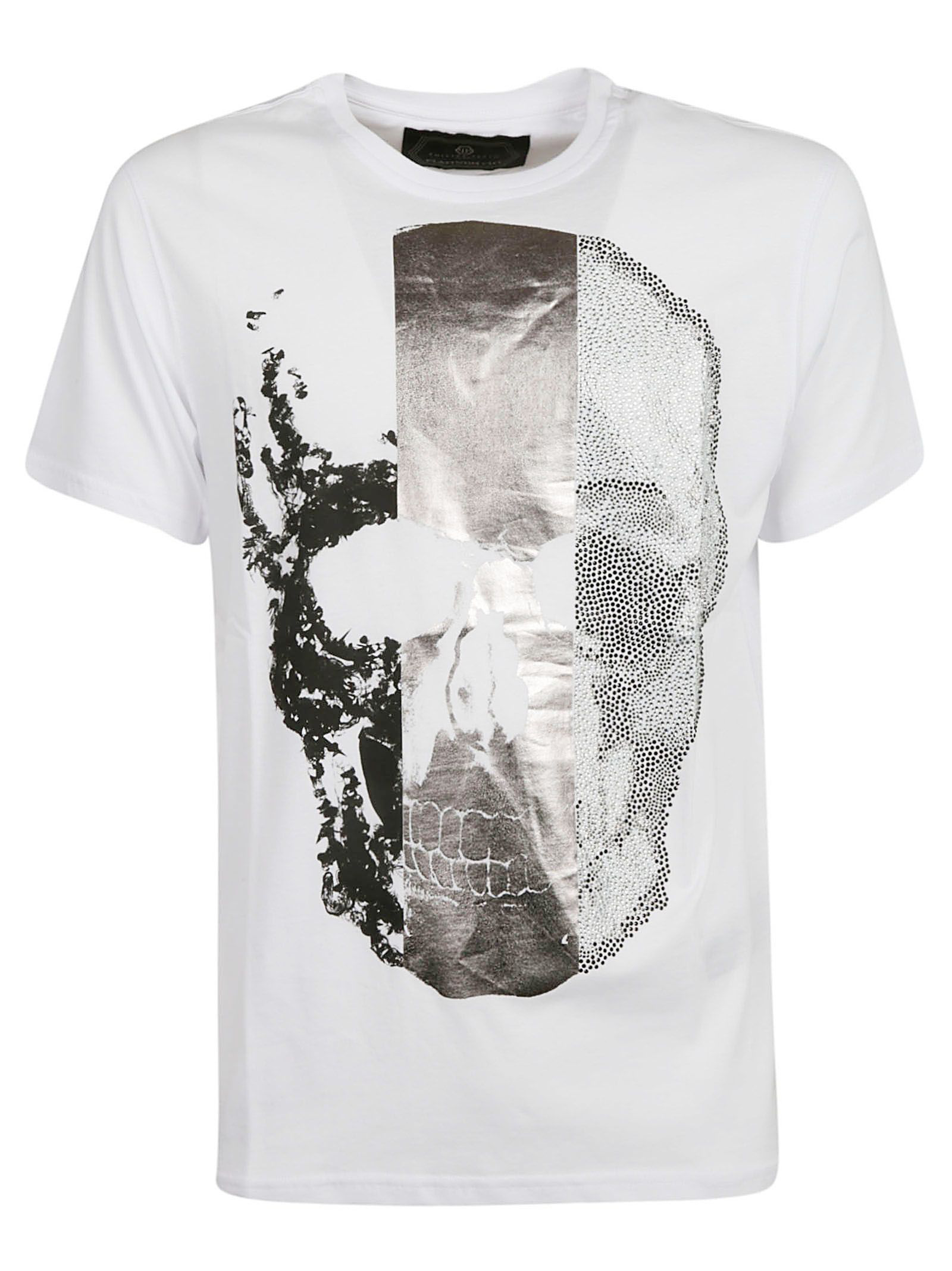 Philipp Plein Platinum Skull Print T-shirt In White | ModeSens