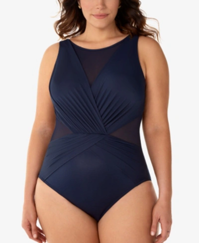 Miraclesuit Plus Size Palma Allover Slimming One-piece Swimsuit Women's Swimsuit In Midnight