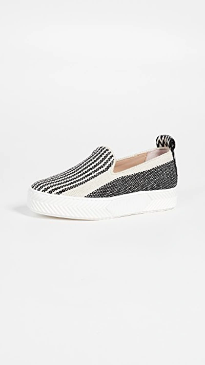 An Hour And A Shower Zigsouk Slip On Sneakers In Black/white Striped