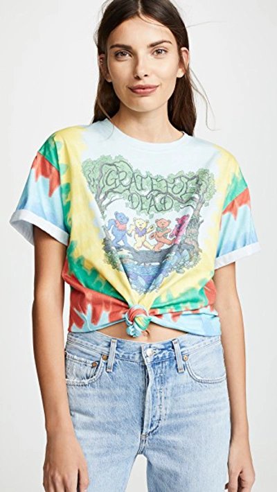 Alice And Olivia Grateful Dead Tie-dye Knot Front Tee In Multi