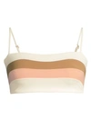 L*space Rebel Striped Bikini Top In Cream Camel