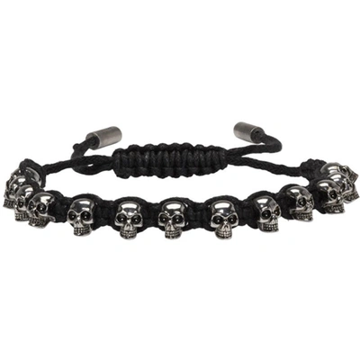 Alexander Mcqueen Multi Skull Bracelet In Black