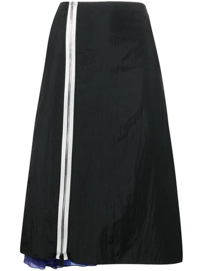 Maison Margiela Zipped Midi Skirt In Black
